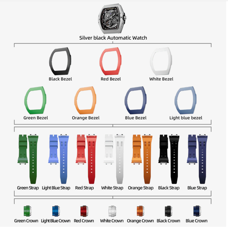 Atomic Interchangeable Automatic Watch Combo (7-in-1) | ساعة أوتوماتيك فاخرة قابلة للتبديل 7×1